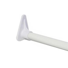 EcoSpa Shower Bath Curtain Rail Pole Track White L or U Shaped