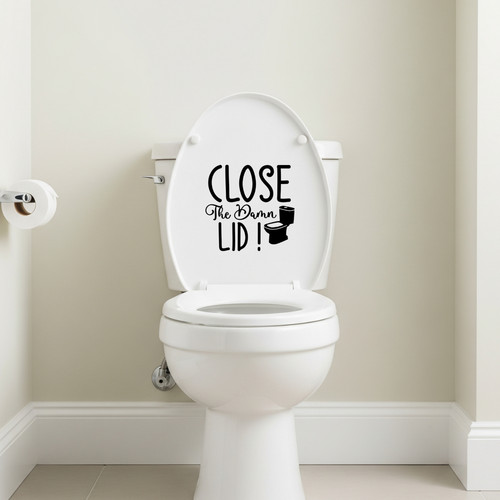 Close the lid toilet sticker - toilet,