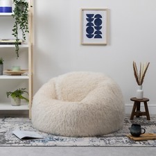 Adults Faux Fur Fluffy Bean Bag Chair Luxury Large Mongolian Filled Beanbag