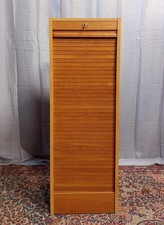 Vintage Oak Filing Cabinet With Curtain