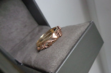 Clogau Welsh 9ct Rose & Yellow Tree Of Life / Ivy Leaf Gold Ring h/m 1999 Size K