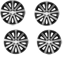 Wheel Trims 15" Hub Caps Aviator Plastic Covers Set of 4 Black Specific Fit