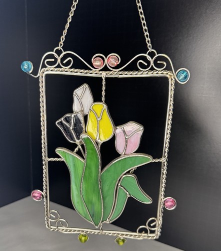 Stained glass tulip - tulip, hanging