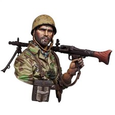 1/10 BUST Resin Model Kit German Paratrooper Machine Gunner WW2 Unpainted