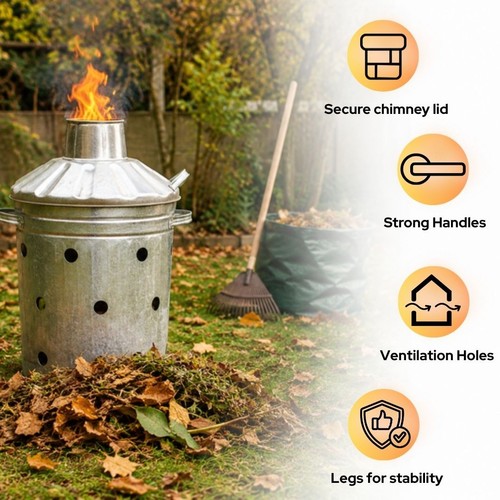Maxsave galvanised incinerator - maxsave,