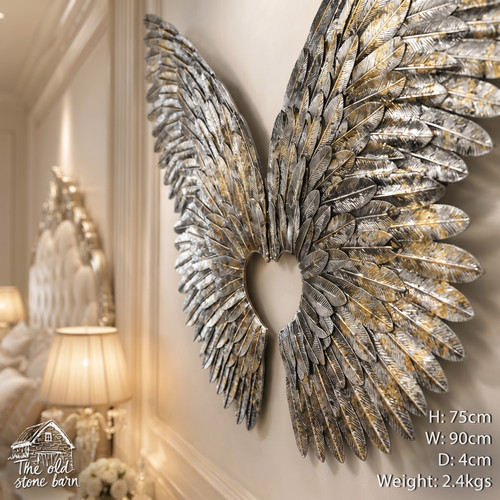 Silver wings angel wall - silver,