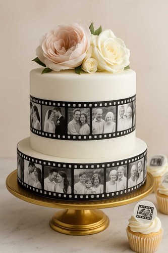 Film strip cake topper - film,
