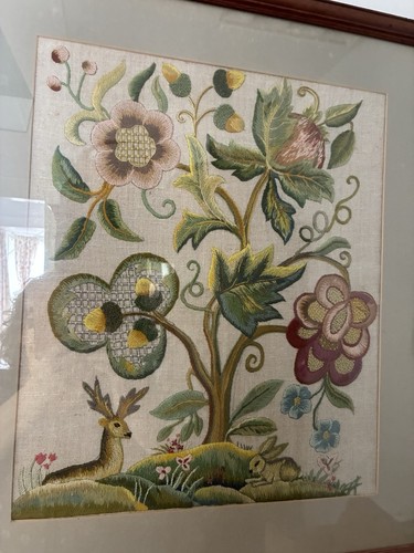 Vintage jacobean crewel work - jacobean,