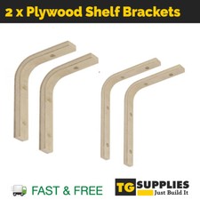 2 x Wooden Plywood Shelf Supports Brackets Beech Timber Shelf Bracket Support