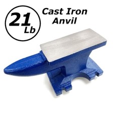Blacksmiths Anvil With Horn 21Lb (9.5kg) Cast Iron Metal Working Anvil