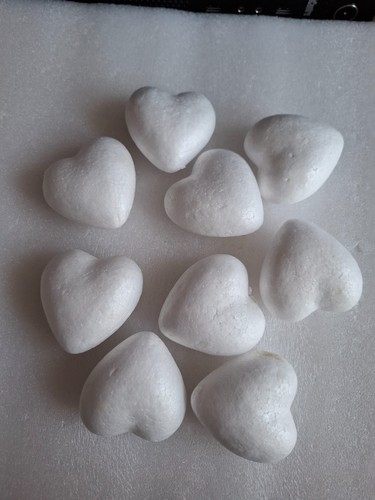 Polystyrene white heart shape - polystyrene,