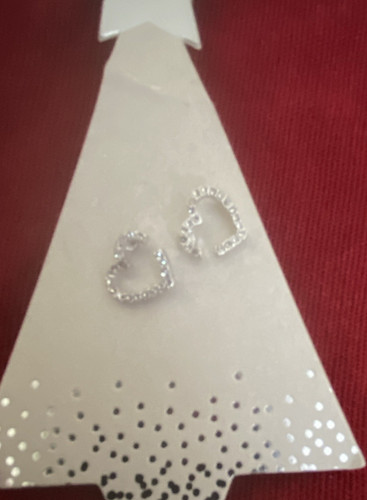 Heart hoop earrings silver - heart, earrings,