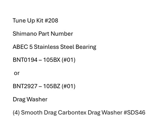 Tune kit 208 shimano - tune, #208