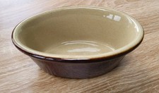 Vintage MOIRA Farmhouse Stoneware OVAL PIE DISH Bowl  14.5cm BROWN