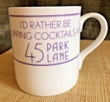 💜 45 Park Lane Fine Bone China Mug – London Mayfair Dorchester Hotel Exclusive