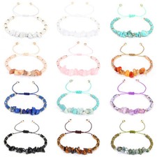 Bracelet Gemstone Crystal Chakra Lucky Anxiety Natural Stone Healing Reiki Gem