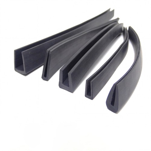 Black rubber channel - black, u