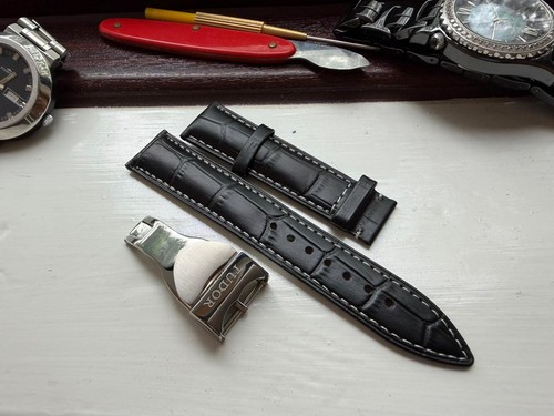 21mm tudor strap - tudor, black