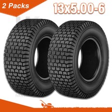 2x 13x5.00-6 Turf Tyres Tires For Lawn Mower Golf Buggy Ride on Mower Tractor