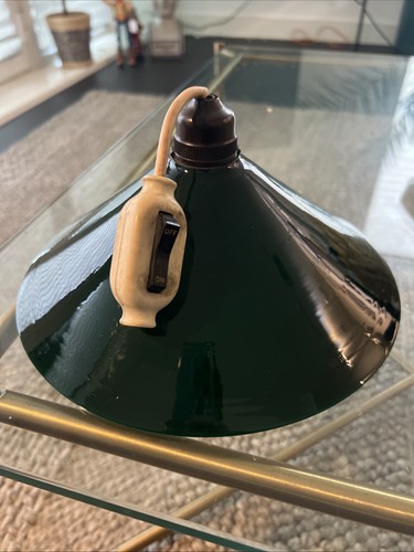 Green enamel cone shape light - cone,