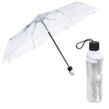 Cler Umbrella Men Women Folding Strong Transparent Brolly Strong See Through