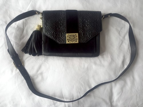 Biba black leather and suede - leather,