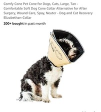 Comfy Cone Recovery Collar by All Four Paws, Padded/Soft, Tan Size L, NEW ($38)