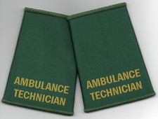 Woven Ambulance Technician Epaulette Slider Pair Green Epaulettes
