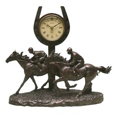 Mantel Clock Bronze Race