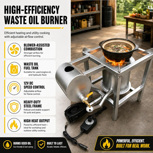Waste oil stove - oil, burner