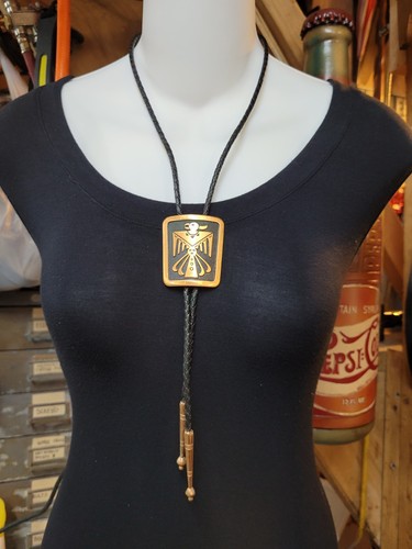 Bolo tie with copper slide - with,