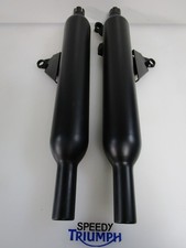 TRIUMPH BONNEVILLE T120 BLACK EXHAUSTS LEFT & RIGHT HAND T2202507 T2202506