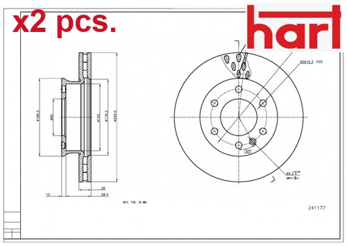 Pcs front brake - x2, set
