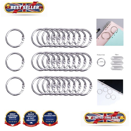 Pack 25mm metal book rings - 50-pack,