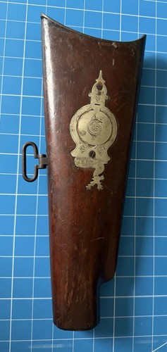 Antique musket buttstock brass - antique,