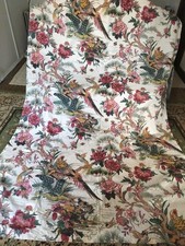 Beautiful Vintage French Fabric Curtain Floral Birds - Eden 220cm x 150cm