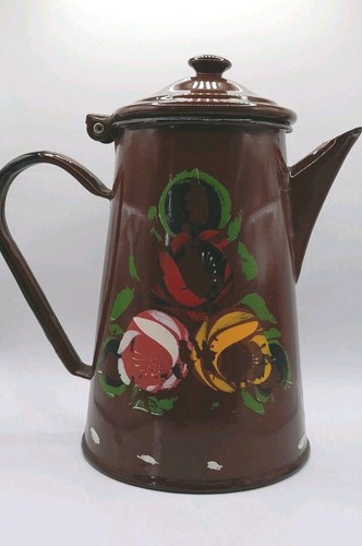 Vintage hand painted enamel - hand, /