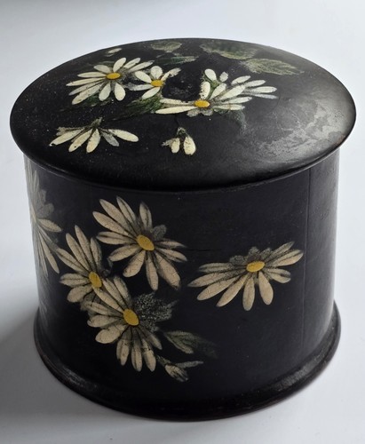 Victorian papier mache lidded - papier,