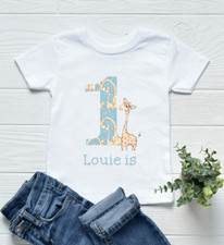 Personalised Blue Boys Giraffe