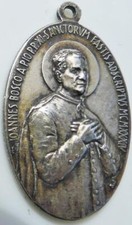 Large 1933 Papal Holy Medal St. John Bosco & Pope Pius XI Signed Silver Fob 42mm