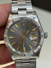 Rolex Oyster Perpetual Date 1501 Grey Dial Watch 34mm Automatic Vintage Steel