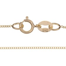 9 ct Gold Chain Necklace Fine Curb Link - 0.8mm - 9 Carat - Choose your size