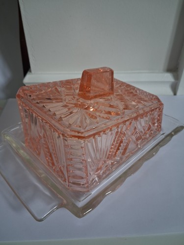 Vintage art deco pink glass - vintage,