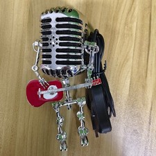 Vintage Microphone Robot Lamp