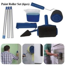 6PCS Paint Roller Brush Set Runner Pro Handle Household Use Wall Edger Painting