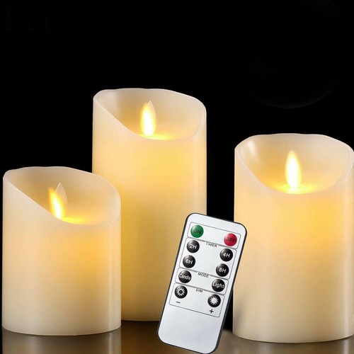 3pcs led flameless pillar - 3pcs,