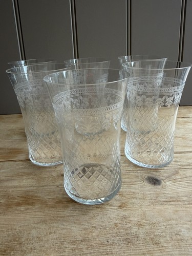 Etched edwardian tumblers 6 - edwardian,