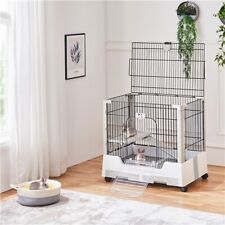 Rolling Rabbit Cage with Tray 67 cm H for Small Animals/Guinea Pig/Ferret