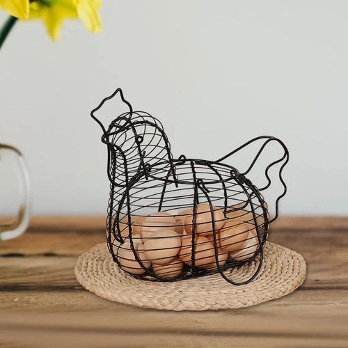 Metal chicken egg basket - chicken,