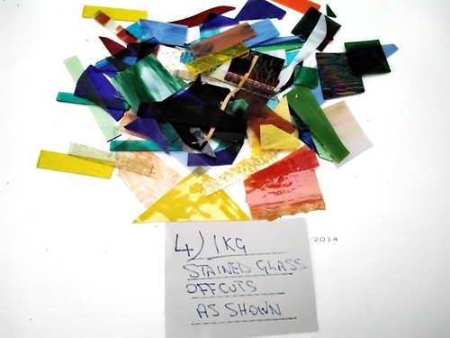 Stained glass offcuts 1kg - offcuts.,